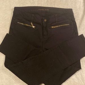 Michael Kors black skinny jeans with front zip pockets size 8